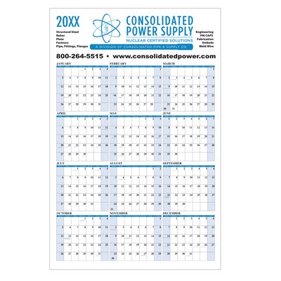 Laminated Wall Calendar (24"x37")